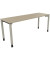 Schreibtisch All in One, manuell höhenverstellbar, 68-82cm (H), 180x60cm (BxT), rechteckig, eiche natur / silberaluminium