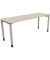 Schreibtisch All in One, manuell höhenverstellbar, 68-82cm (H), 180x60cm (BxT), rechteckig, akazie hell / silberaluminium