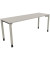 Schreibtisch All in One, manuell höhenverstellbar, 68-82cm (H), 180x60cm (BxT), rechteckig, lichtgrau / silberaluminium