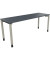Schreibtisch All in One, manuell höhenverstellbar, 68-82cm (H), 180x60cm (BxT), rechteckig, lavagrau / silberaluminium