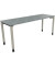 Schreibtisch All in One, manuell höhenverstellbar, 68-82cm (H), 180x60cm (BxT), rechteckig, beton hell / silberaluminium