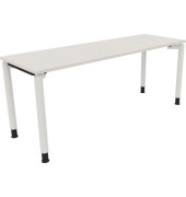 Schreibtisch All in One, manuell höhenverstellbar, 68-82cm (H), 180x60cm (BxT), rechteckig, weiß / weiß