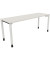 Schreibtisch All in One, manuell höhenverstellbar, 68-82cm (H), 180x60cm (BxT), rechteckig, weiß / weiß