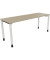 Schreibtisch All in One, manuell höhenverstellbar, 68-82cm (H), 180x60cm (BxT), rechteckig, eiche natur / weiß