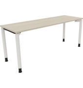 Schreibtisch All in One, manuell höhenverstellbar, 68-82cm (H), 180x60cm (BxT), rechteckig, akazie hell / weiß