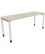 Schreibtisch All in One, manuell höhenverstellbar, 68-82cm (H), 180x60cm (BxT), rechteckig, akazie hell / weiß