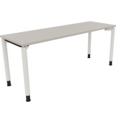 Schreibtisch All in One, manuell h&ouml;henverstellbar, 68-82cm (H), 180x60cm (BxT), rechteckig, lichtgrau / wei&szlig;