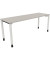 Schreibtisch All in One, manuell h&ouml;henverstellbar, 68-82cm (H), 180x60cm (BxT), rechteckig, lichtgrau / wei&szlig;