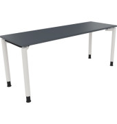 Schreibtisch All in One, manuell höhenverstellbar, 68-82cm (H), 180x60cm (BxT), rechteckig, lavagrau / weiß