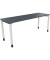 Schreibtisch All in One, manuell höhenverstellbar, 68-82cm (H), 180x60cm (BxT), rechteckig, lavagrau / weiß