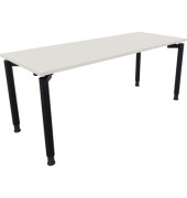 Schreibtisch All in One, manuell höhenverstellbar, 68-82cm (H), 180x70cm (BxT), rechteckig, weiß / anthrazit metallic