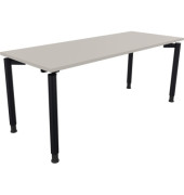 Schreibtisch All in One, manuell höhenverstellbar, 68-82cm (H), 180x70cm (BxT), rechteckig, lichtgrau / anthrazit metallic