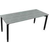 Schreibtisch All in One, manuell höhenverstellbar, 68-82cm (H), 180x70cm (BxT), rechteckig, beton hell / anthrazit metallic