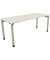 Schreibtisch All in One, manuell höhenverstellbar, 68-82cm (H), 180x70cm (BxT), rechteckig, weiß / silberaluminium