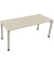 Schreibtisch All in One, manuell höhenverstellbar, 68-82cm (H), 180x70cm (BxT), rechteckig, akazie hell / silberaluminium
