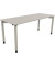 Schreibtisch All in One, manuell höhenverstellbar, 68-82cm (H), 180x70cm (BxT), rechteckig, lichtgrau / silberaluminium
