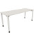Schreibtisch All in One, manuell höhenverstellbar, 68-82cm (H), 180x70cm (BxT), rechteckig, weiß / weiß