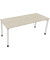 Schreibtisch All in One, manuell höhenverstellbar, 68-82cm (H), 180x70cm (BxT), rechteckig, akazie hell / weiß