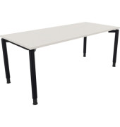 Schreibtisch All in One, manuell höhenverstellbar, 68-82cm (H), 180x80cm (BxT), rechteckig, weiß / anthrazit metallic