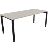 Schreibtisch All in One, manuell höhenverstellbar, 68-82cm (H), 180x80cm (BxT), rechteckig, lichtgrau / anthrazit metallic