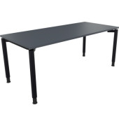 Schreibtisch All in One, manuell höhenverstellbar, 68-82cm (H), 180x80cm (BxT), rechteckig, lavagrau / anthrazit metallic