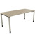 Schreibtisch All in One, manuell höhenverstellbar, 68-82cm (H), 180x80cm (BxT), rechteckig, eiche natur / silberaluminium
