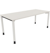 Schreibtisch All in One, manuell h&ouml;henverstellbar, 68-82cm (H), 180x80cm (BxT), rechteckig, wei&szlig; / wei&szlig;