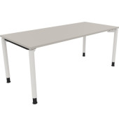Schreibtisch All in One, manuell höhenverstellbar, 68-82cm (H), 180x80cm (BxT), rechteckig, lichtgrau / weiß