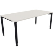 Schreibtisch All in One, manuell h&ouml;henverstellbar, 68-82cm (H), 180x90cm (BxT), rechteckig, wei&szlig; / anthrazit metallic