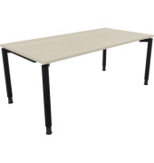 Schreibtisch All in One, manuell höhenverstellbar, 68-82cm (H), 180x90cm (BxT), rechteckig, akazie hell / anthrazit metallic