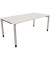 Schreibtisch All in One, manuell höhenverstellbar, 68-82cm (H), 180x90cm (BxT), rechteckig, weiß / silberaluminium