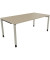 Schreibtisch All in One, manuell höhenverstellbar, 68-82cm (H), 180x90cm (BxT), rechteckig, eiche natur / silberaluminium