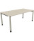 Schreibtisch All in One, manuell höhenverstellbar, 68-82cm (H), 180x90cm (BxT), rechteckig, akazie hell / silberaluminium