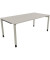 Schreibtisch All in One, manuell höhenverstellbar, 68-82cm (H), 180x90cm (BxT), rechteckig, lichtgrau / silberaluminium