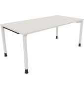 Schreibtisch All in One, manuell h&ouml;henverstellbar, 68-82cm (H), 180x90cm (BxT), rechteckig, wei&szlig; / wei&szlig;