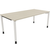 Schreibtisch All in One, manuell h&ouml;henverstellbar, 68-82cm (H), 180x90cm (BxT), rechteckig, akazie hell / wei&szlig;