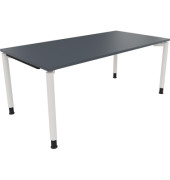 Schreibtisch All in One, manuell höhenverstellbar, 68-82cm (H), 180x90cm (BxT), rechteckig, lavagrau / weiß