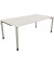 Schreibtisch All in One, manuell höhenverstellbar, 68-82cm (H), 200x100cm (BxT), rechteckig, weiß / silberaluminium