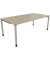 Schreibtisch All in One, manuell höhenverstellbar, 68-82cm (H), 200x100cm (BxT), rechteckig, eiche natur / silberaluminium