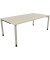 Schreibtisch All in One, manuell höhenverstellbar, 68-82cm (H), 200x100cm (BxT), rechteckig, akazie hell / silberaluminium