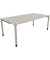 Schreibtisch All in One, manuell höhenverstellbar, 68-82cm (H), 200x100cm (BxT), rechteckig, lichtgrau / silberaluminium