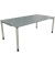 Schreibtisch All in One, manuell höhenverstellbar, 68-82cm (H), 200x100cm (BxT), rechteckig, beton hell / silberaluminium