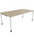 Schreibtisch All in One, manuell höhenverstellbar, 68-82cm (H), 200x100cm (BxT), rechteckig, eiche natur / weiß