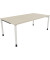 Schreibtisch All in One, manuell höhenverstellbar, 68-82cm (H), 200x100cm (BxT), rechteckig, akazie hell / weiß