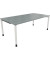 Schreibtisch All in One, manuell höhenverstellbar, 68-82cm (H), 200x100cm (BxT), rechteckig, beton hell / weiß