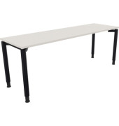 Schreibtisch All in One, manuell h&ouml;henverstellbar, 68-82cm (H), 200x60cm (BxT), rechteckig, wei&szlig; / anthrazit metallic