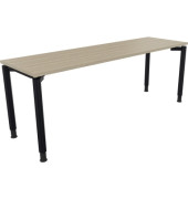 Schreibtisch All in One, manuell höhenverstellbar, 68-82cm (H), 200x60cm (BxT), rechteckig, eiche natur / anthrazit metallic