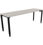 Schreibtisch All in One, manuell h&ouml;henverstellbar, 68-82cm (H), 200x60cm (BxT), rechteckig, lichtgrau / anthrazit metallic
