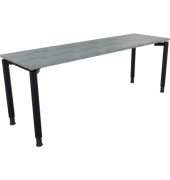 Schreibtisch All in One, manuell h&ouml;henverstellbar, 68-82cm (H), 200x60cm (BxT), rechteckig, beton hell / anthrazit metallic