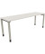 Schreibtisch All in One, manuell höhenverstellbar, 68-82cm (H), 200x60cm (BxT), rechteckig, weiß / silberaluminium
